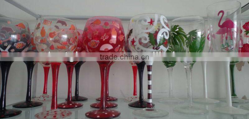 Hand-made goblet glass cup