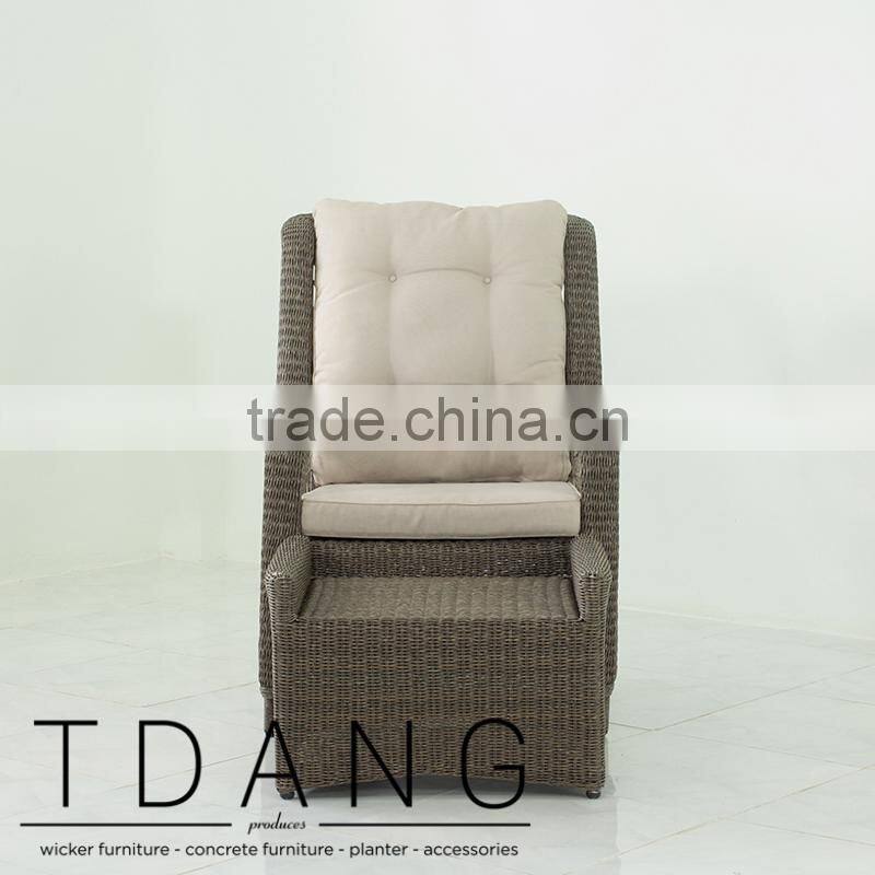 Elise Relax Wicker Chair with Ottoman - Outdoor Rattan Furniture