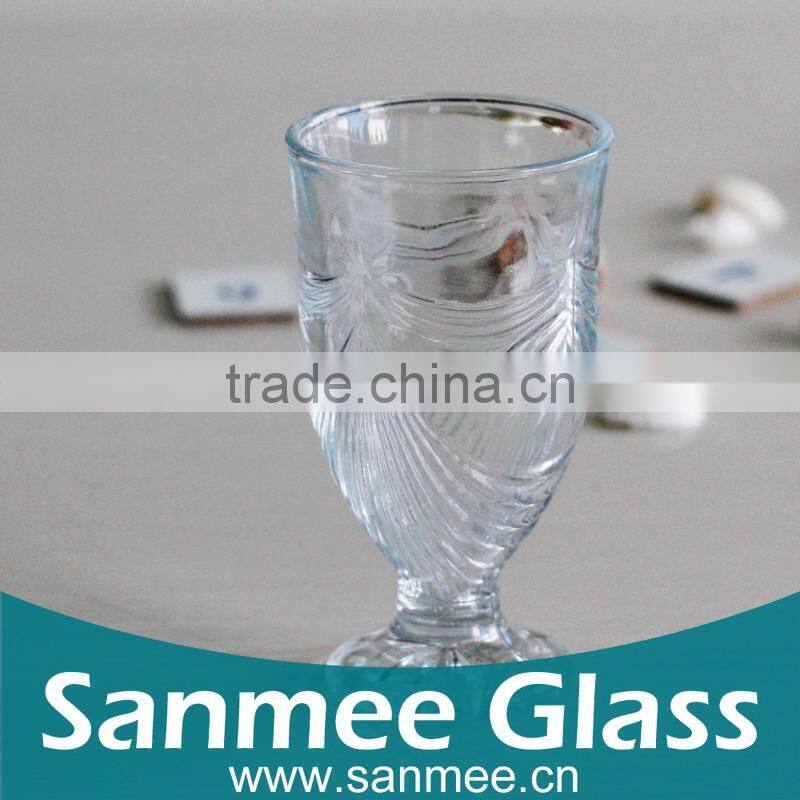 Good Quality Streak Carved Shot Glass/Glass Wine Goblet