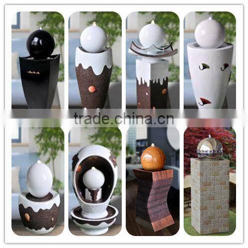 Garden design resin white water features show with LED lights fountain