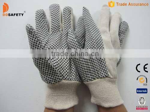 DDSAFETY 2017 High Quality Canvas Working Gloves With Dots