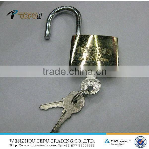 Good appearance titanium plated golden iron padlock