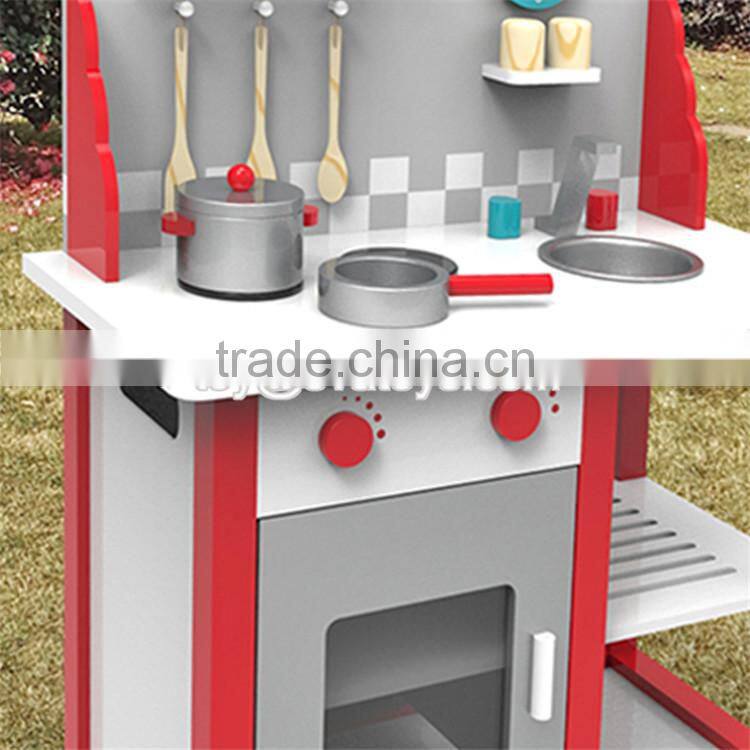 New design children pretend play wooden toy kitchen set W10C292