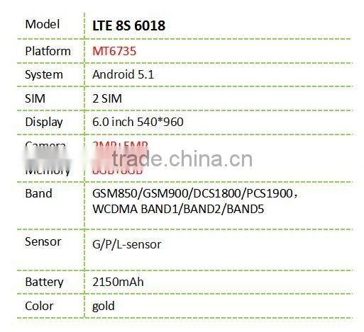 8S mobile 4G LTE8S6018 6 inch big touch screen mobile phone