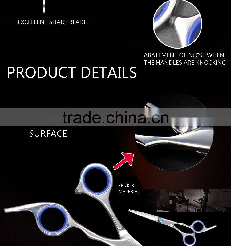 QJ-JC111stainless steel scissros with color finger insert hair scissors