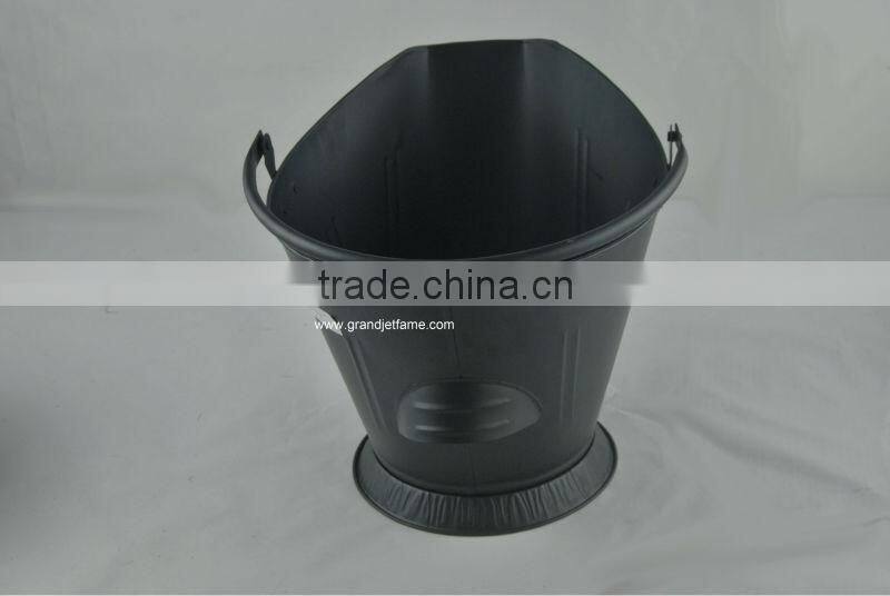 fireplace matte black metal coal bucket