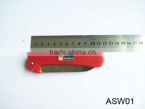 red colour fruit knife with PP cover