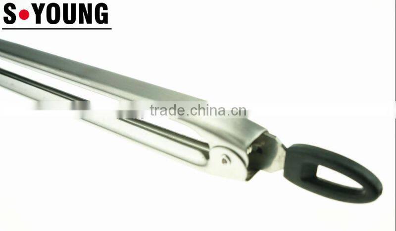 14056 Kitchen and Barbecue Grill Tongs Silicone BBQ Cooking Stainless Steel Locking Food Tong