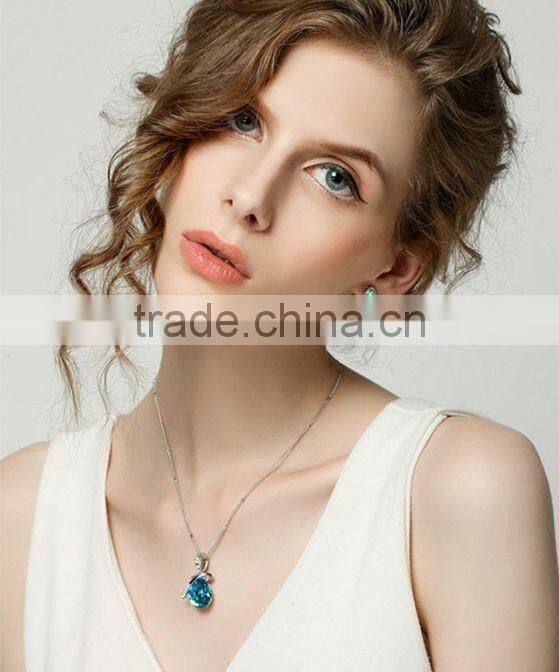 2016 cheap Women's Rhinestone Chain Crystal pendent Necklace Waterdrop Jewelry Xmas Christmas Gift for decoration