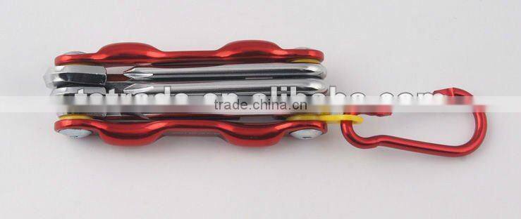 2014 new Stock pocket mini multi aluminium oxide promotion bike keychain tools 603-6