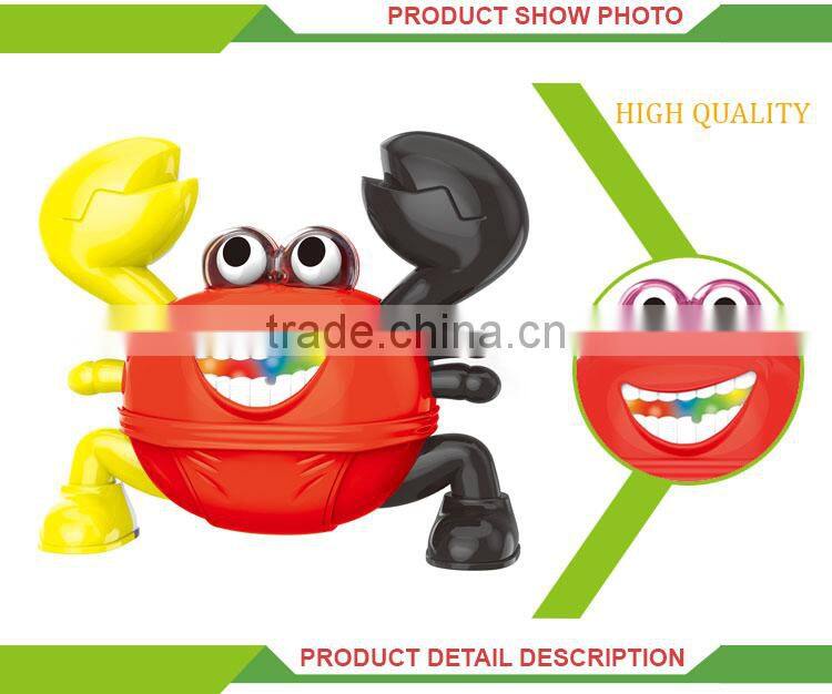 Hot selling kids plastic cartoon crab set baby musical toy
