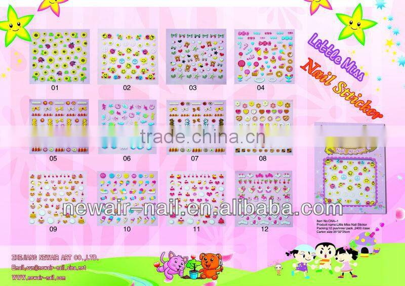 Smile Paint Non-toxic 3D Kids Nail Art Sticker