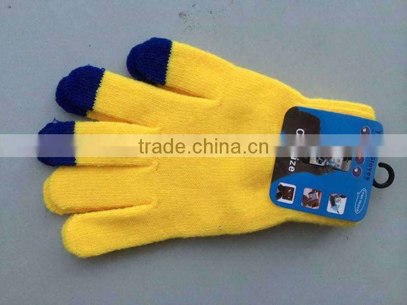 customize any colors printing 3 fingers touch screen gloves