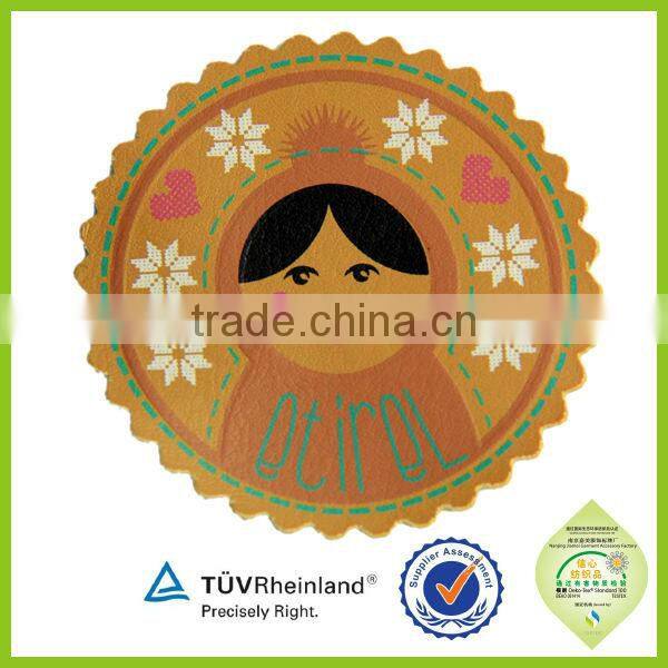 2016 various design custom pu and fake leather embossing patch