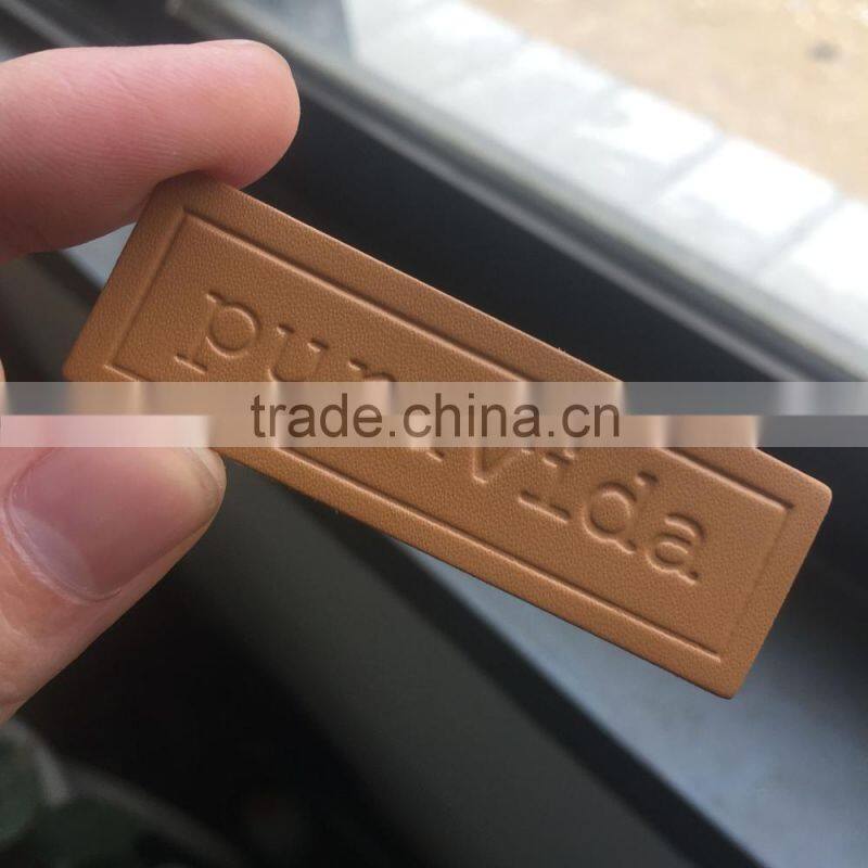 Cusrtom jeans PU leather labels leather badges with high quality