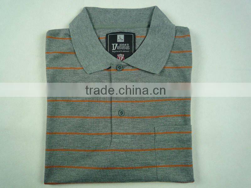 Custom mens yarn dyed striped polo shirt