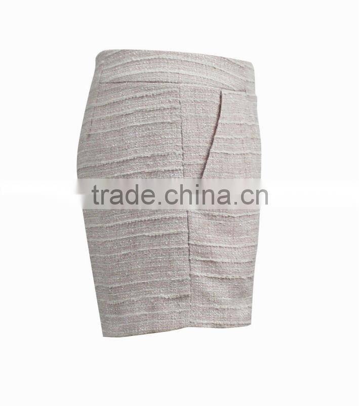 2015 New Designed Ladies Tweed Fashion Short