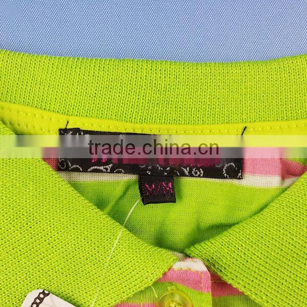 Stock Teen Girls Polyester Slim Fit Polo Shirts Many Color Patterns