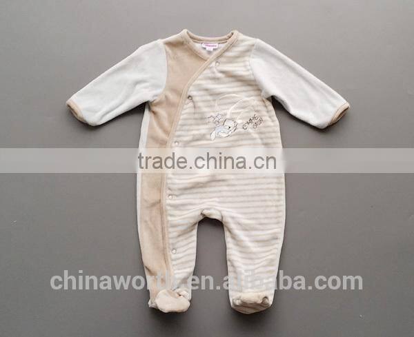 warm and soft feeling winter velvet fabric toddler baby clothing design