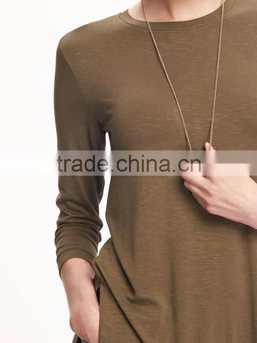 Fashion Relaxed Long and Lean Tunic Oversize Jersey Tee for Women