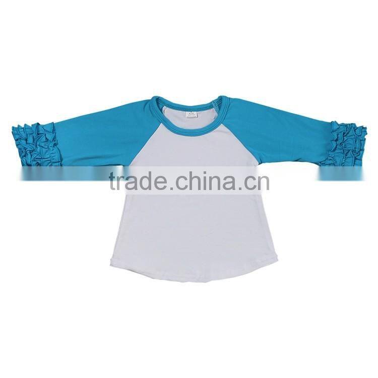 Wholesale children wear Icing Ruffle Raglan Shirt Baseball Shirt Long sleeve children's boutique clothing