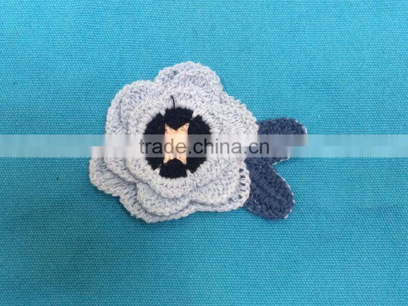 machine crochet flower applique