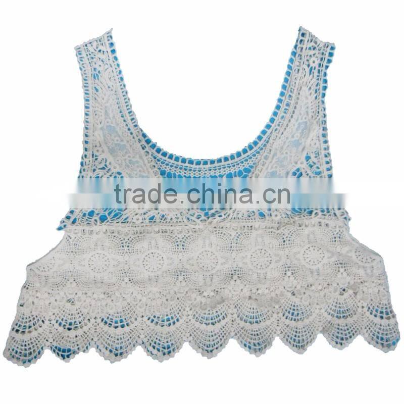low price fashionable ladies summer crochet lace vest