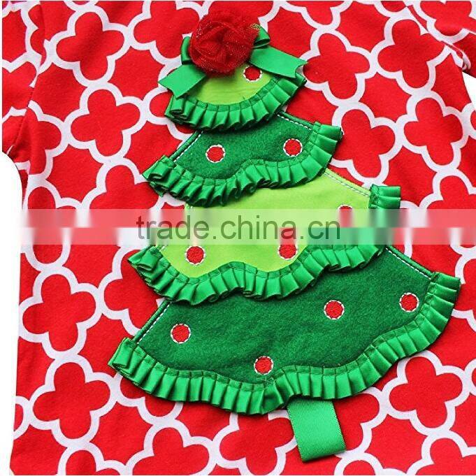 2017 New styles children's christmas outfits baby girls ruffle boutique clothing suit