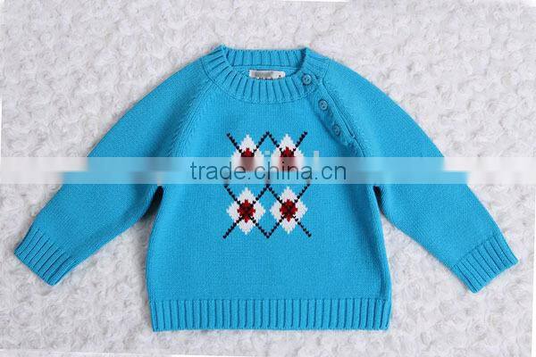 Argyle design baby boys candy color winter pullover