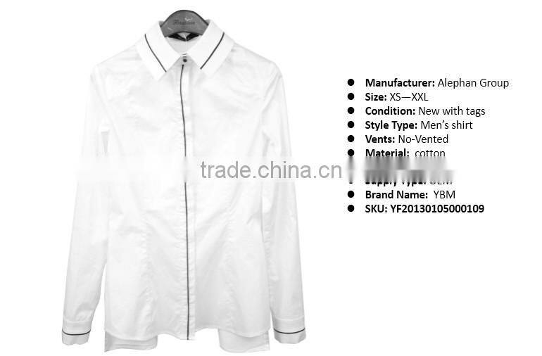 2014 2015 new design alephan man shirt custom made white shirt