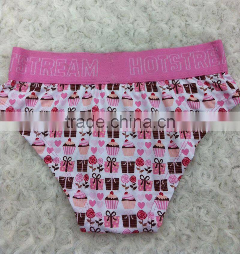 teen girls sexy lingerie panty lovely pink printig smooth touch unique design