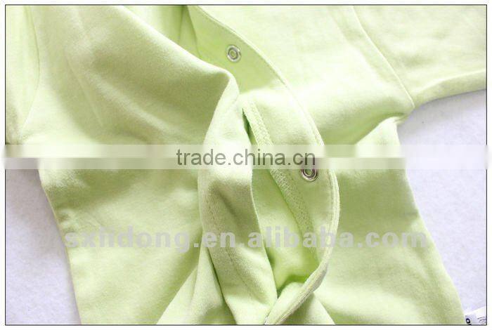 100% organic cotton fabric baby long sleeve romper baby bodysuit