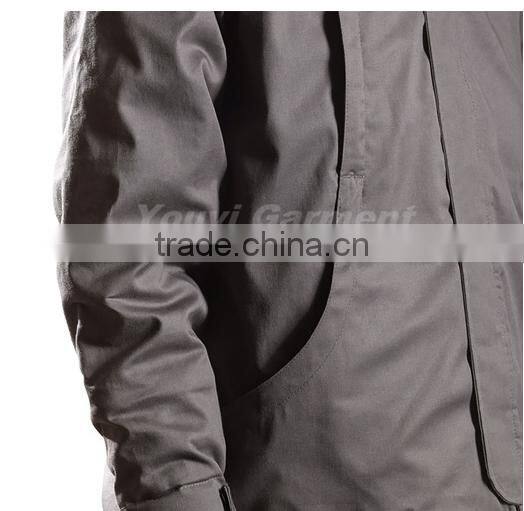 men dark grey flame resistant insulated parka