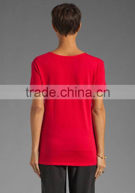 light weight jersey scoop pocket couple t-shirt