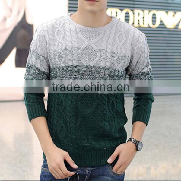 men melange color cotton pullover sweater