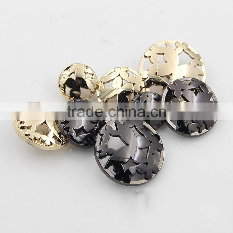 Wholesale Golden Black 13mm 20mm 23mm Shank Metal Buttons For Clothing