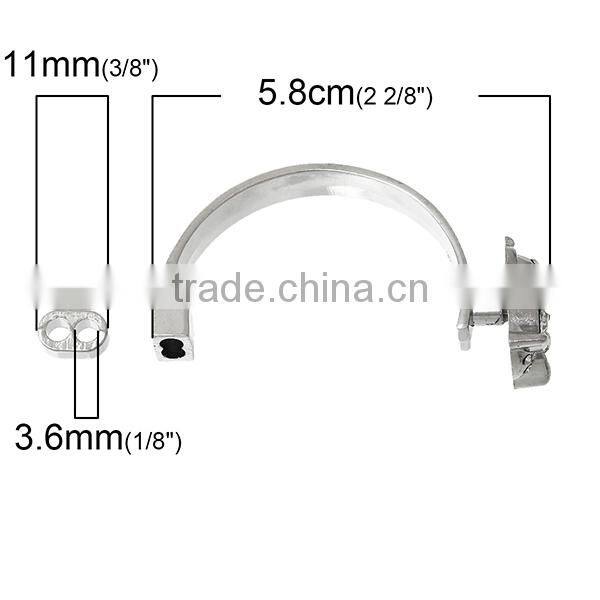 Half Bracelet Bangle Bar With Slider Hook Clasps Owl Halloween Silver Tone 5.8cm x3.2cm 11mm x7mm