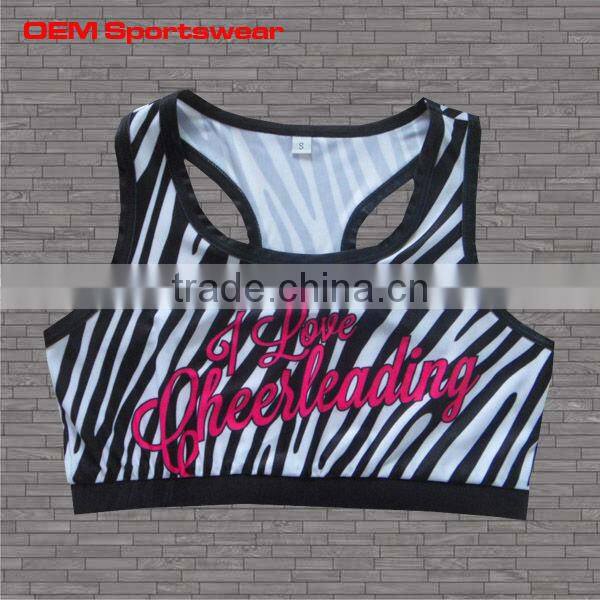 Custom made school uniform sports bra