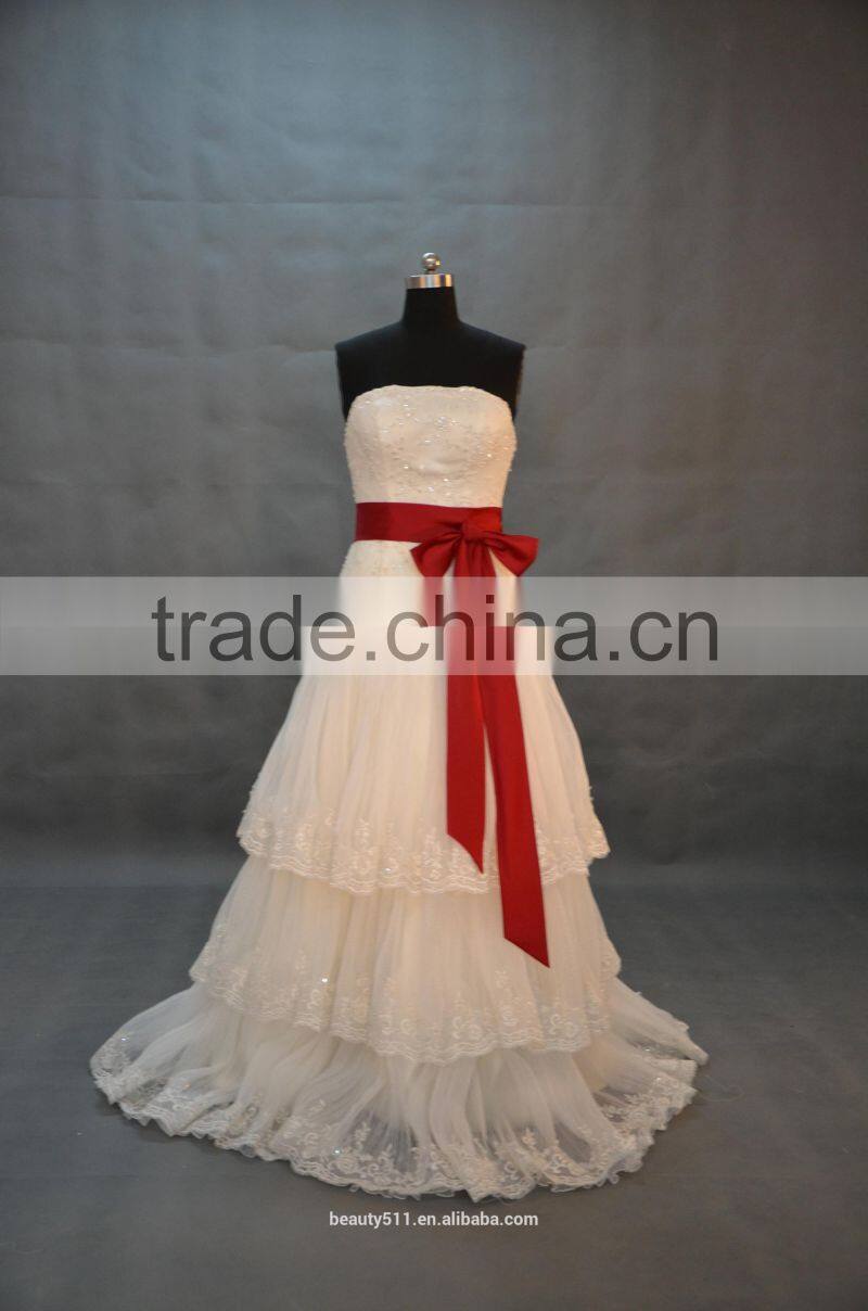 IN STOCK Off-The-Shoulder Ball gown lace wedding dress Flared skirt bridal gown SW08