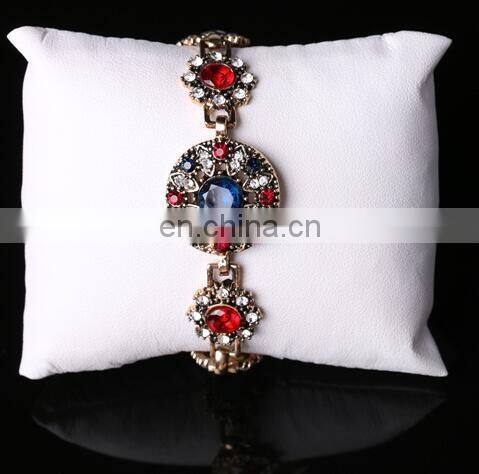 Sterning Antique Bracelet Ruby & Sapphire Bracelet Rhinestone Flower Bracelet