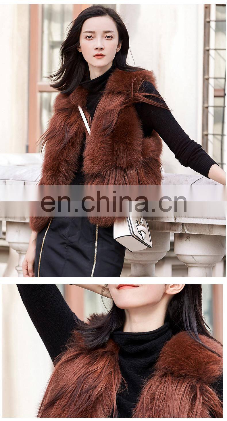New Fashion Women Vest in Winter With Factory Price Real Fox Fur Waistcoat