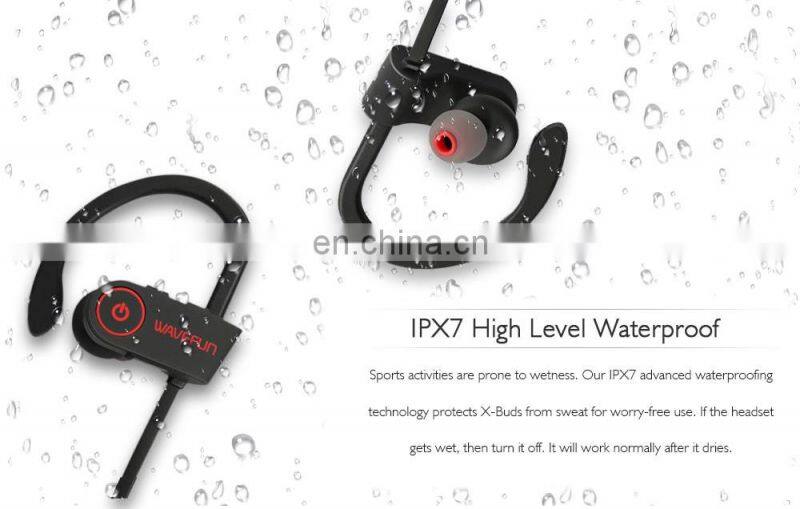 Wavefun X-Buds bluetooth headphones IPX7 waterproof wireless earbuds with bass sport CSR earphone with mic headset
