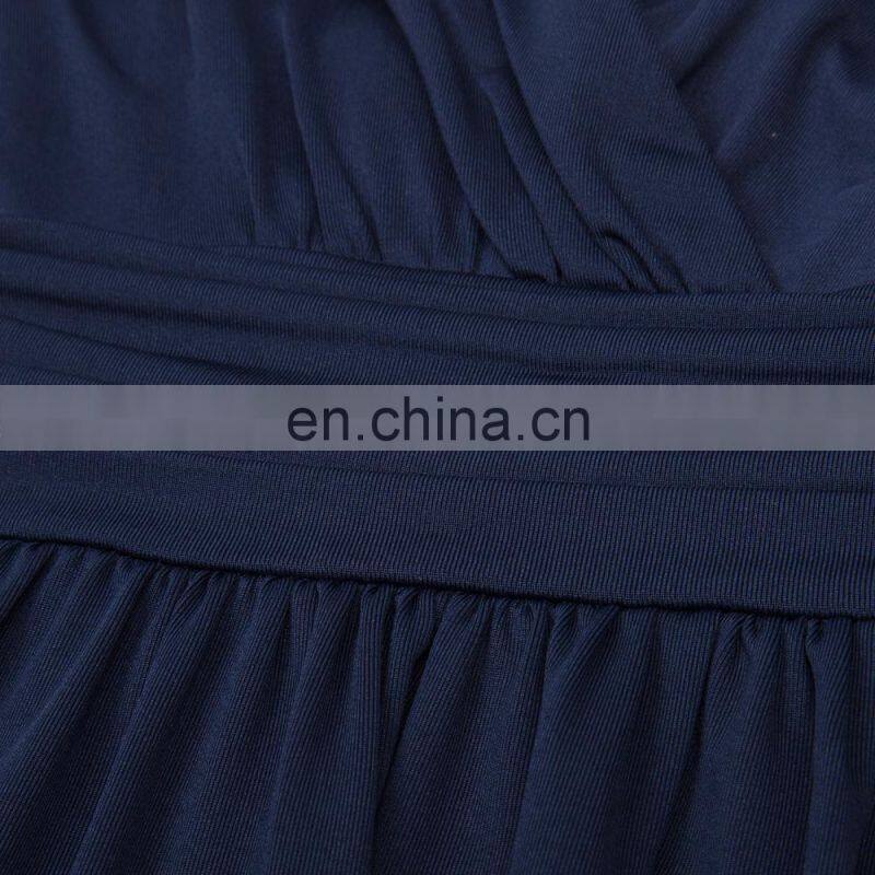 Kate Kasin Sexy Womens Comfortable Spaghetti Straps V-Neck Navy Maxi Maternity Dress KK000674-3