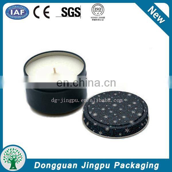 wholesale custom printed emboss small round new scented soy candle tin box