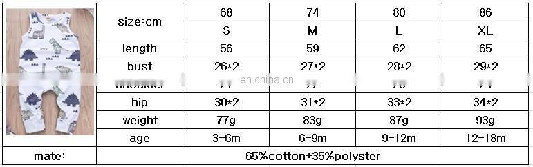 2019 summer dinosaur Animal full print KIDS BODYSUITS ROMPERS infant cotton romper for 0-2years