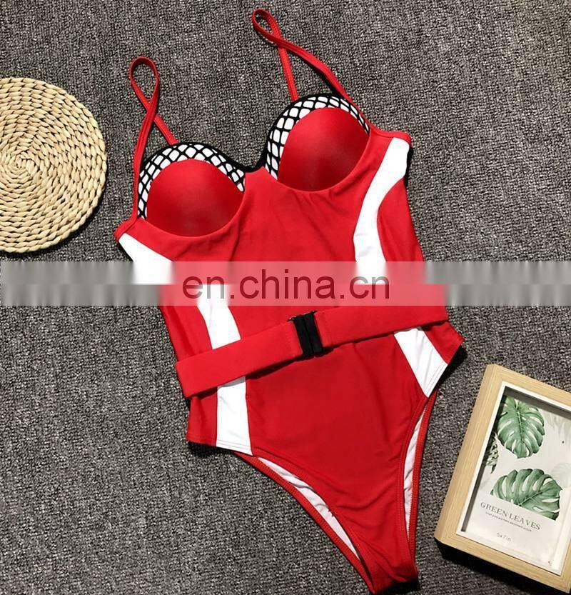 2019 Push up mesh bikinis mujer monokini string one-piece suits Sexy swimwear women swimsuit Summer beach wear swim suit