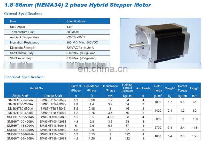 nema 34 step motor size 86mm step motor
