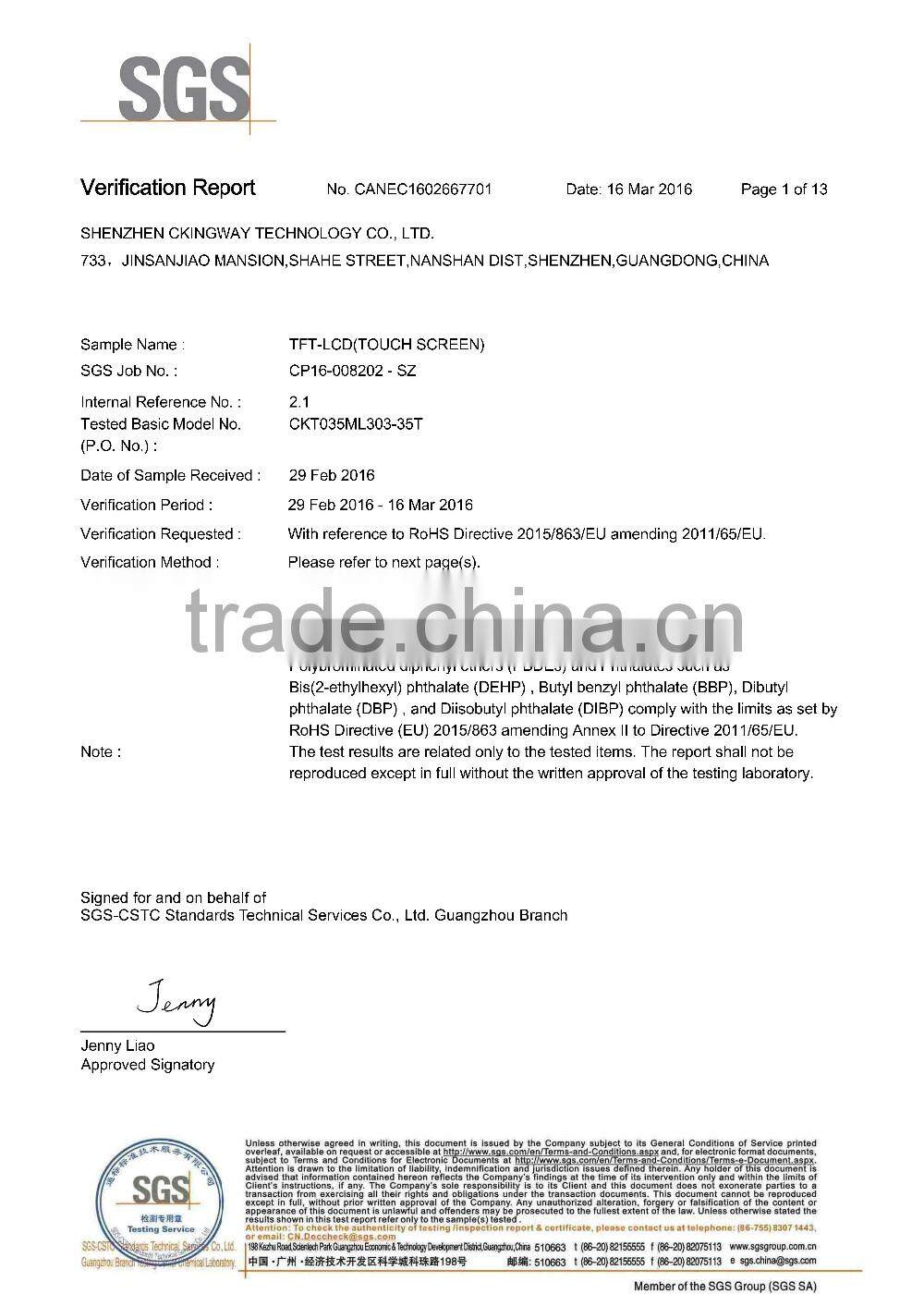 Custom or standard 10.1'' flexible lcd touch panel with Pin 6 IIC Interface