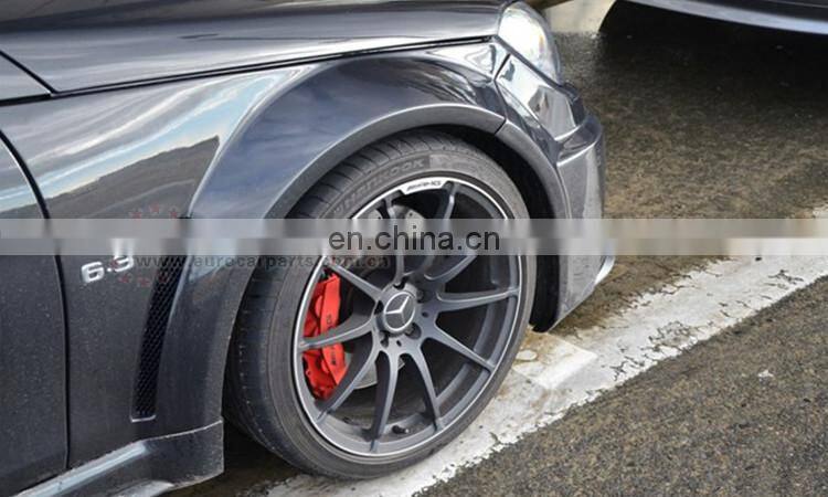C-CLASS W204 C63 A style Sedan to Black Series style body kit 07~14y FRP front and rear bumpers side skirts fenders muffler