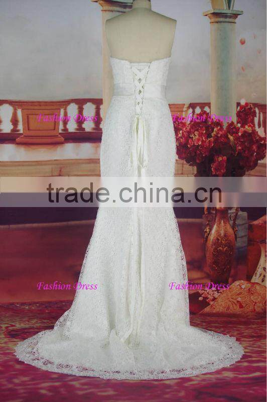 Beautiful Elegant New Lace Sweetheart Neckline Real Picture Wedding Dress Lace
